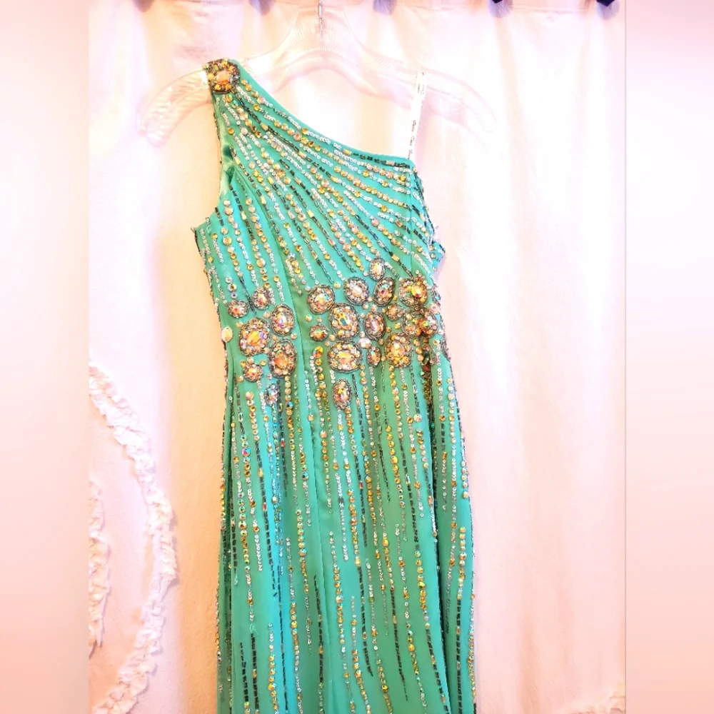 PARTYTIME SEQUINS GEMS GOWN - Picture 2 of 16